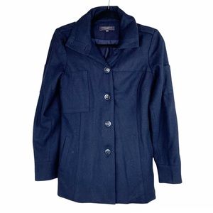 Waverly Grey Navy Wool Pea Coat